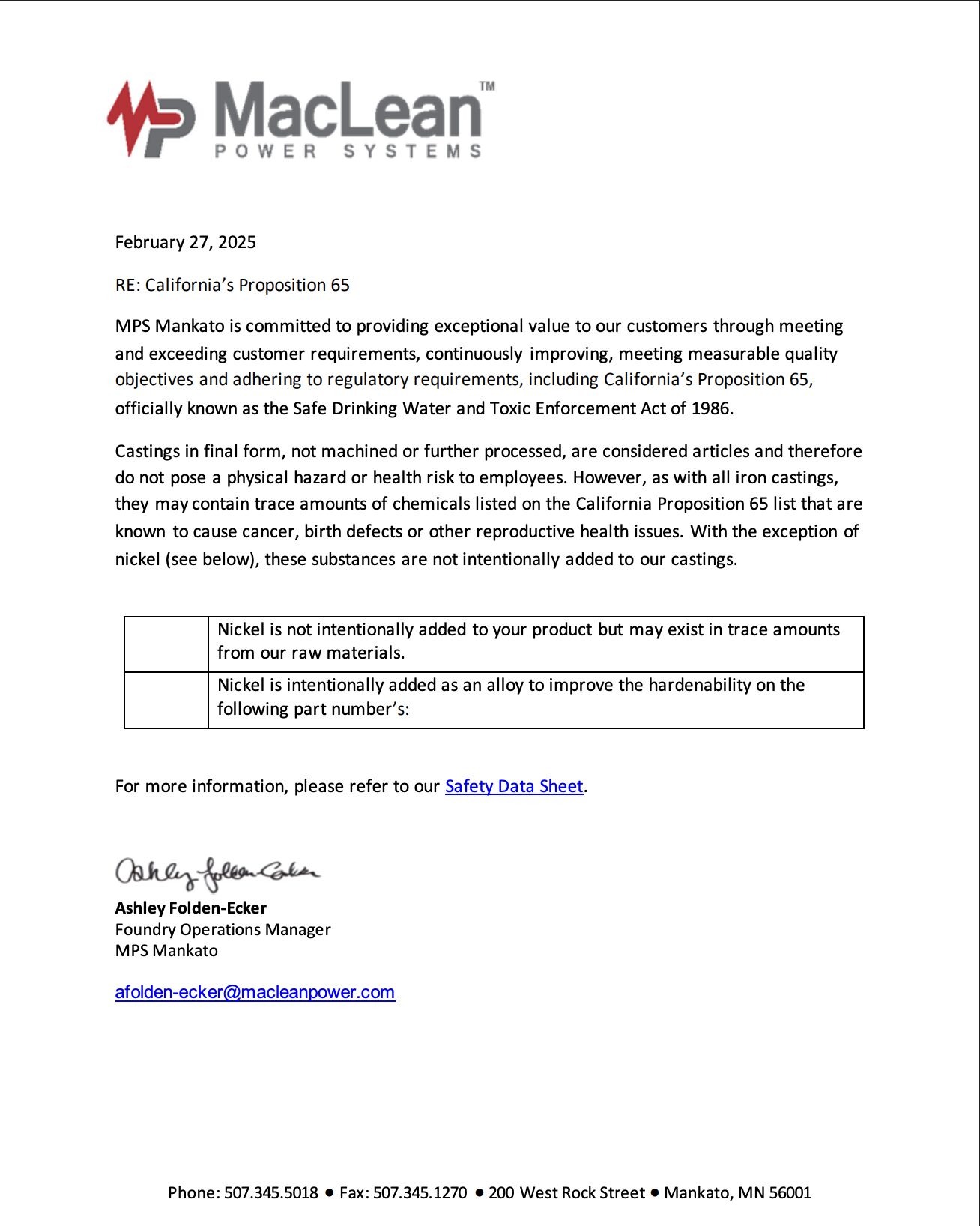 California's Proposition 65 cover screenshot